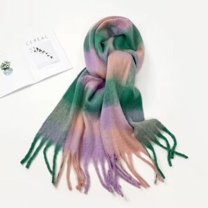 Elegant Green and Purple Scarf
